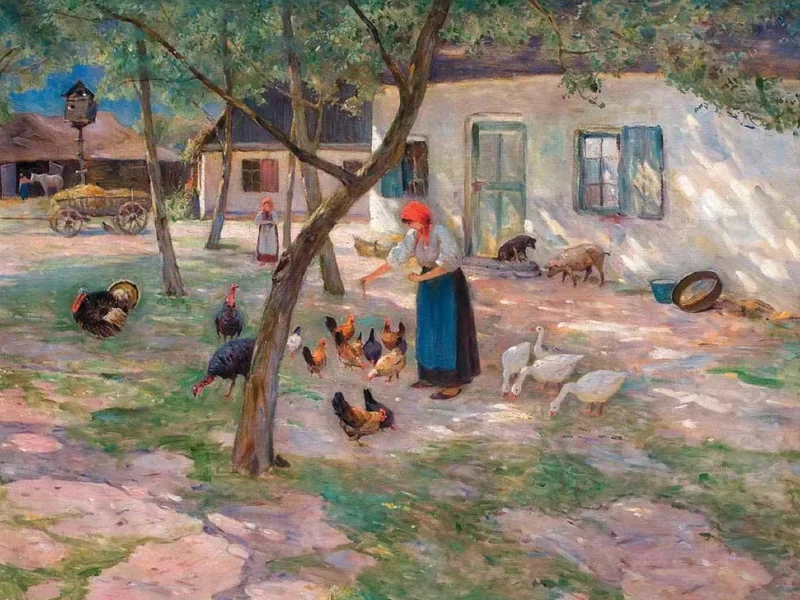 1860-Wadysaw Galimski - Cortile degli uccelli